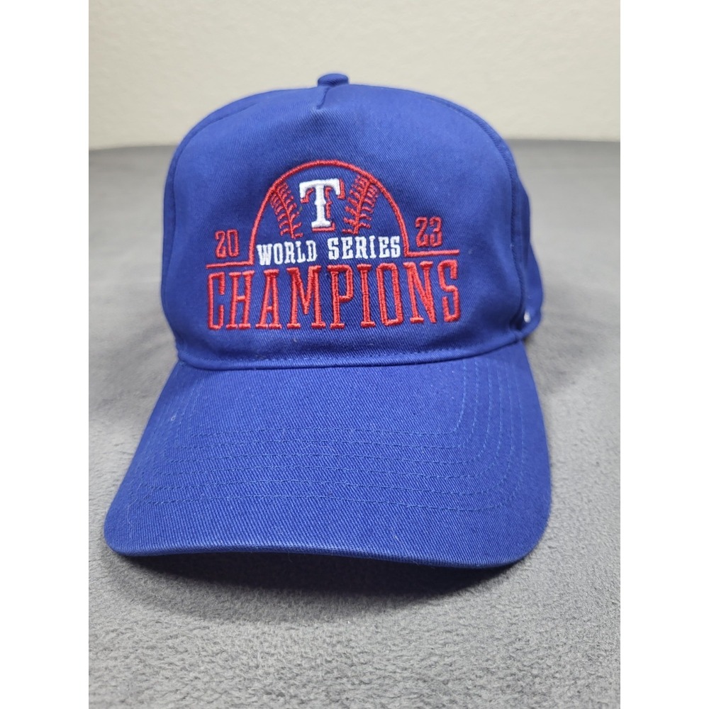 47 Texas Rangers 2023 World Series Champions Hat Snapback Cap Blue Adjustable